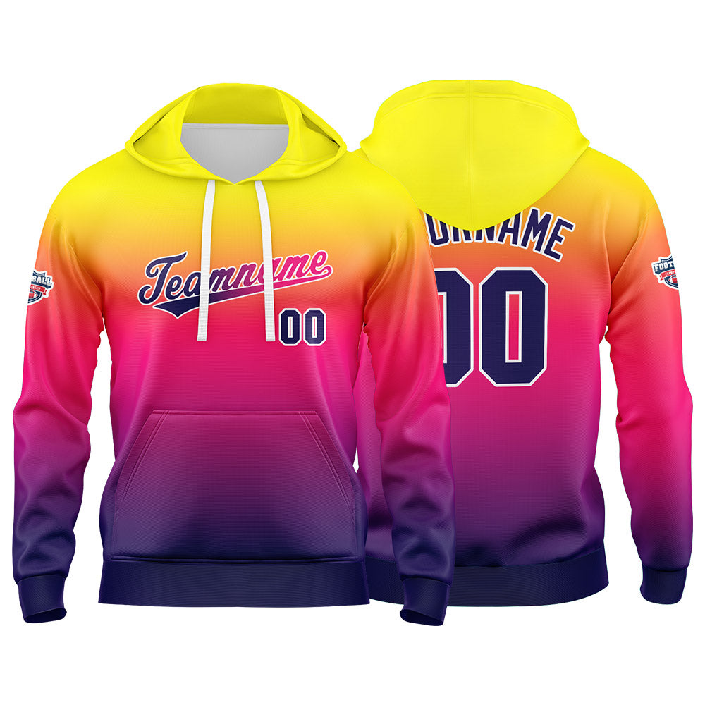 Custom Gradient Hoodie For Man Woman Girl Boy Print Your Logo Name Number Powder Purple enthsush