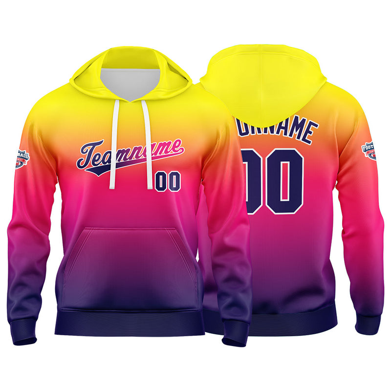 Custom Gradient Hoodie For Man Woman Girl Boy Print Your Logo Name Number Powder Purple