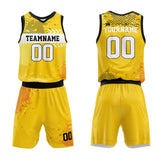 Custom Basketball Jersey Uniform Suit Printed Your Logo Name Number Yellow