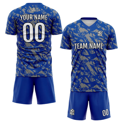 Custom Royal Grey Soccer Jerseys for Men Women Personalized Soccer Uniforms for Adult and Kid enthsush