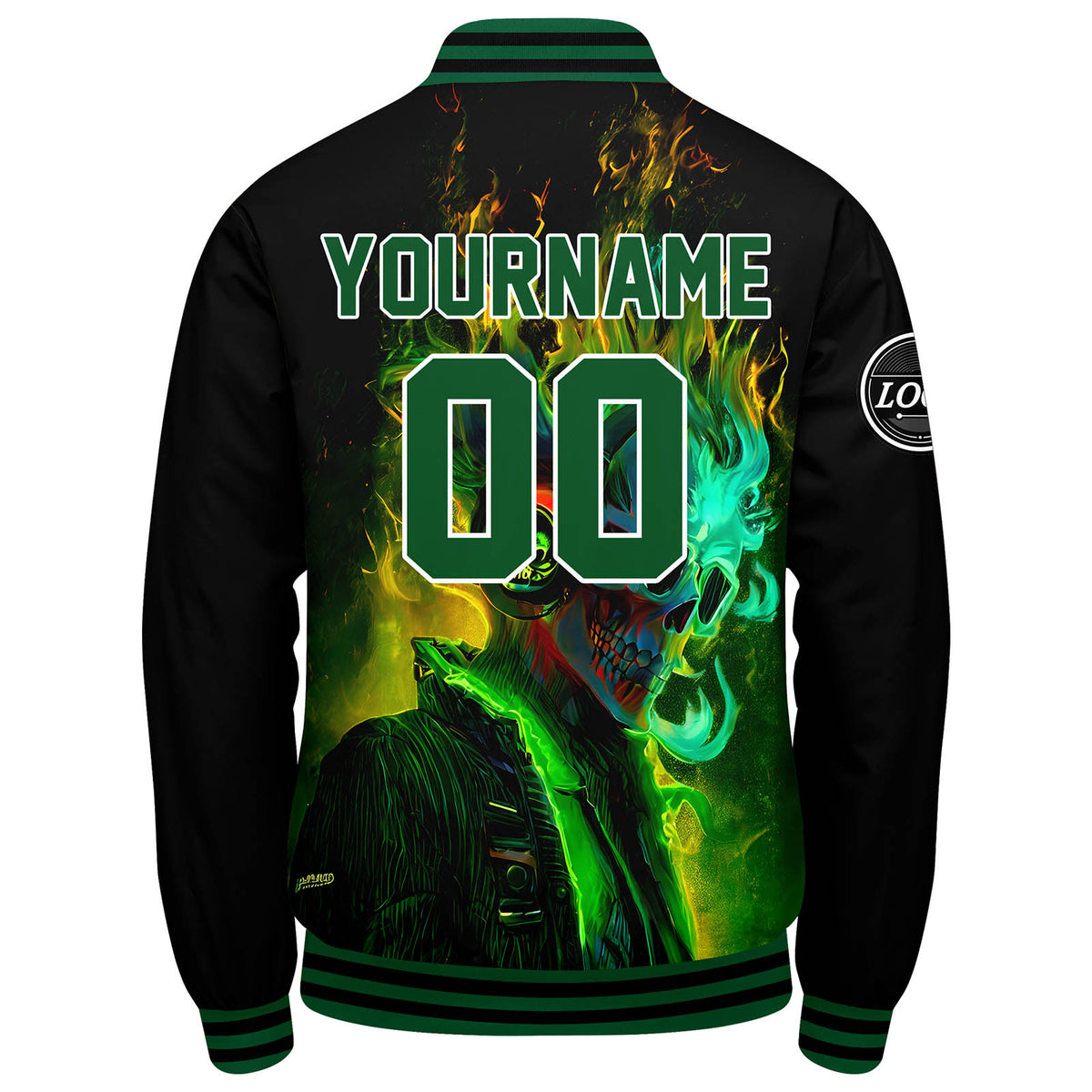 Custom Varsity Jacket Letterman jacket for Men, Women and Youth Green Black enthsush