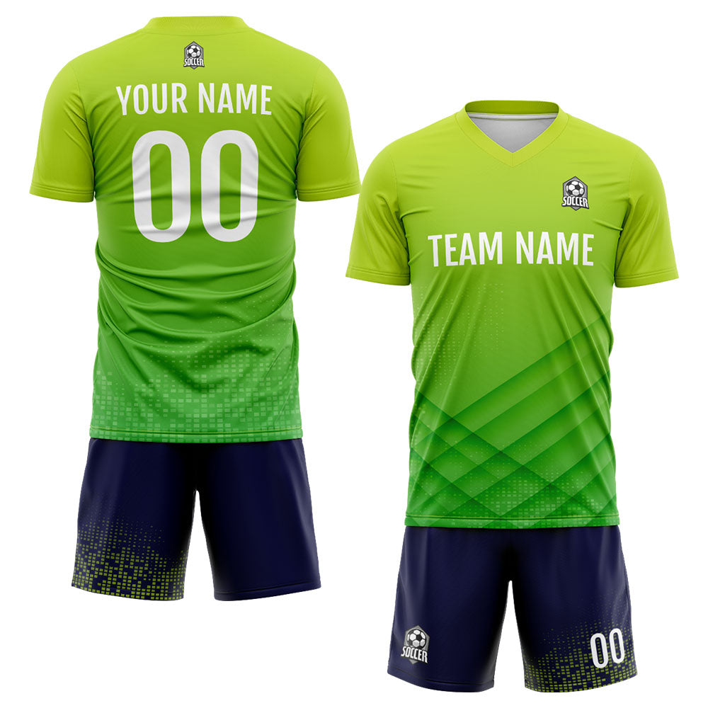 Custom Soccer Jerseys for Men Women Personalized Soccer Uniforms for Adult and Kid Green&Navy enthsush