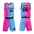 Custom Basketball Jersey Uniform Suit Printed Your Logo Name Number Hot Pink-Light Blue enthsush