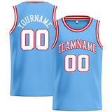 Custom Stitched Basketball Jersey for Men, Women And Kids Light Blue-White-Red