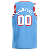 Custom Stitched Basketball Jersey for Men, Women And Kids Light Blue-White-Red