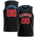 Custom Stitched Basketball Jersey for Men, Women And Kids Black-Red-Light Blue