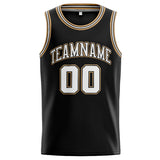 Custom Stitched Basketball Jersey for Men, Women And Kids Black-White-Gold