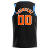 Custom Stitched Basketball Jersey for Men, Women And Kids Black-Orange-Light Blue