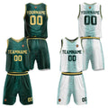 Custom Dark Green Reversible Basketball Suit for Adults and Kids Personalized Jersey enthsush
