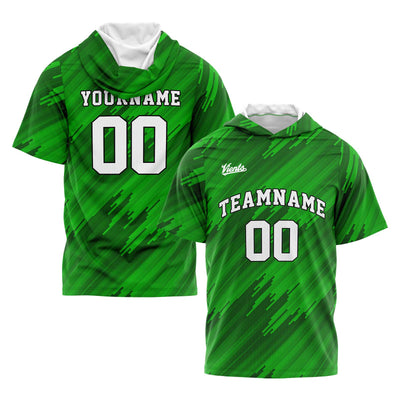 Custom Green Short Sleeve Hoodies for Men Women Shirts with Hoods Printed Name Logo enthsush