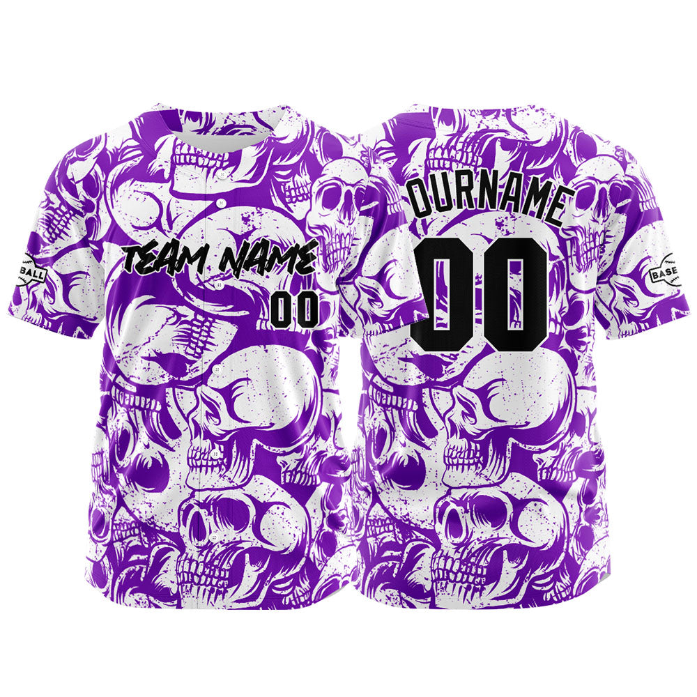 Custom Baseball Jersey Personalized Baseball Shirt for Men Women Kids Youth Teams Stitched and Print Purple&White enthsush