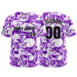 Custom Baseball Jersey Personalized Baseball Shirt for Men Women Kids Youth Teams Stitched and Print Purple&White