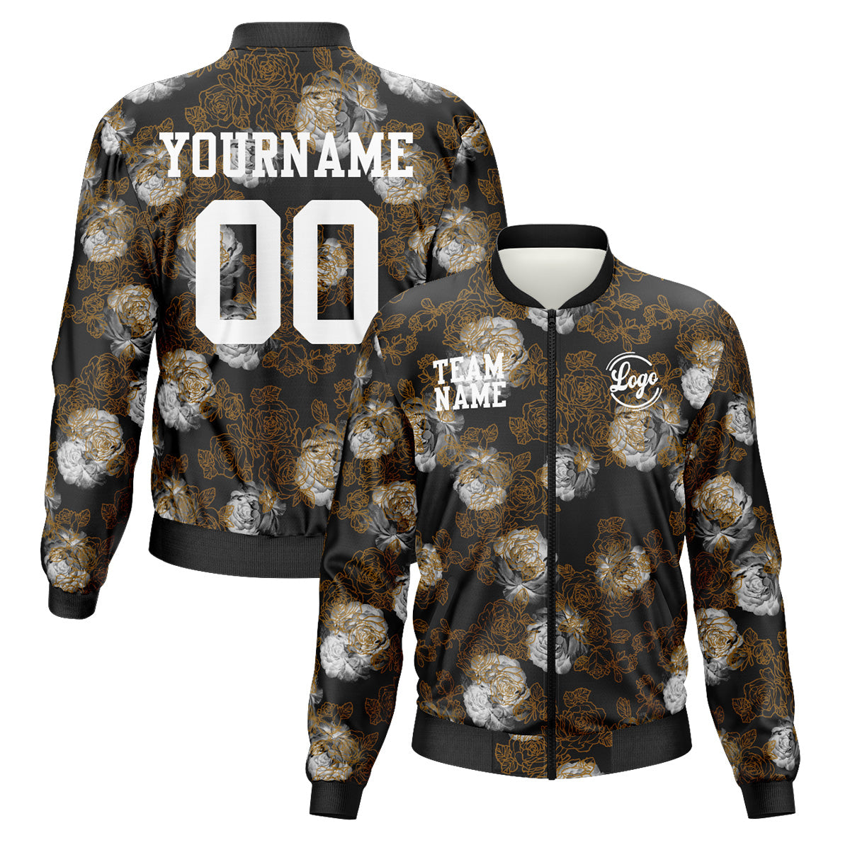Custom Long Sleeve Windbreaker Jackets Uniform Printed Your Logo Name Number Flower enthsush