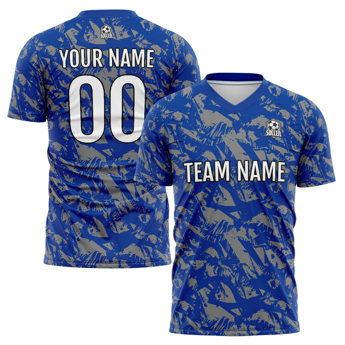 Custom Royal Grey Soccer Jerseys for Men Women Personalized Soccer Uniforms for Adult and Kid enthsush