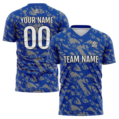 Custom Royal Grey Soccer Jerseys for Men Women Personalized Soccer Uniforms for Adult and Kid enthsush
