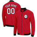 Custom Long Sleeve Windbreaker Jackets Uniform Printed Your Logo Name Number Red-White-Black enthsush