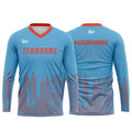 Custom Sky Blue Orange Red Basketball Soccer Football Shooting Long T-Shirt for Adults and Kids enthsush