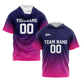 Custom Navy Pink Sleeve Hoodies for Men Women Shirts with Hoods Printed Name Logo