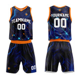 Custom Basketball Jersey Uniform Suit Printed Your Logo Name Number Navy-Orange