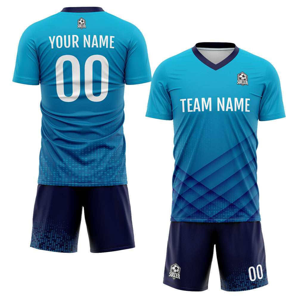Custom Soccer Jerseys for Men Women Personalized Soccer Uniforms for Adult and Kid Blue&White enthsush