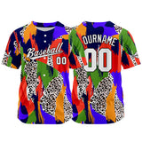 Custom Full Print Design Authentic Baseball Jersey blue-red