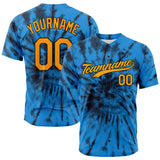 Custom Full Print Design Authentic Baseball Jersey blue tie-dyed