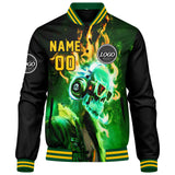 Custom Varsity Jacket Letterman jacket for Men, Women and Youth Green Yellow