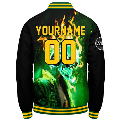 Custom Varsity Jacket Letterman jacket for Men, Women and Youth Green Yellow enthsush