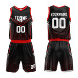 Custom Basketball Jersey Uniform Suit Printed Your Logo Name Number Black-Red