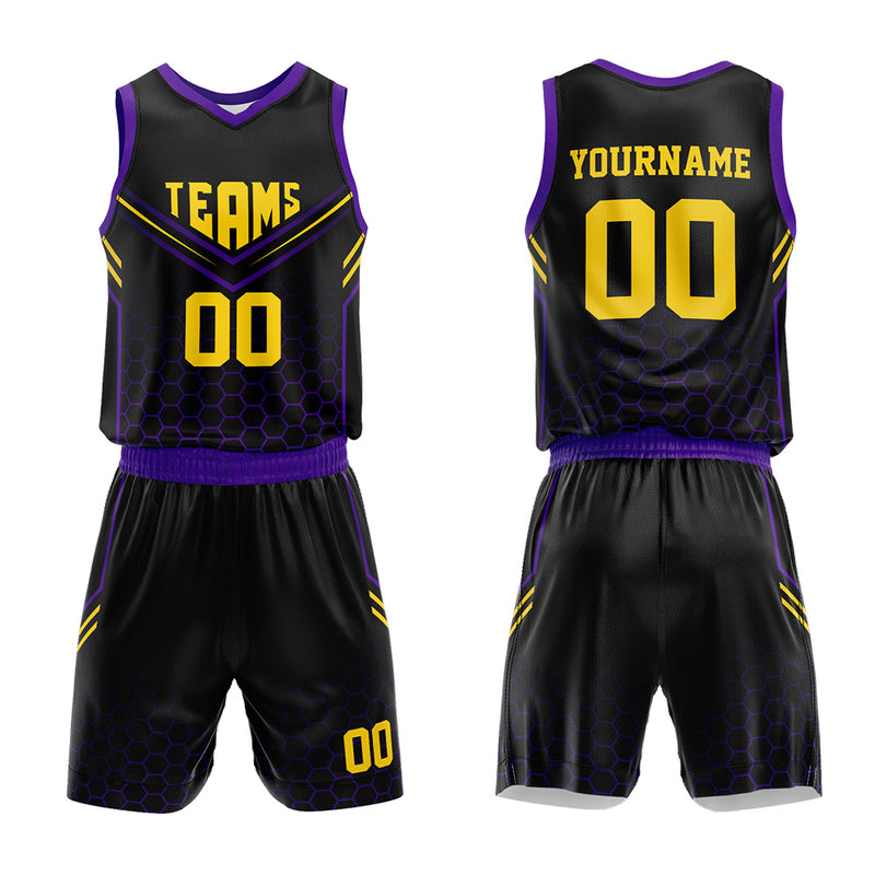 Custom Basketball Jersey Uniform Suit Printed Your Logo Name Number Orange-Royal enthsush