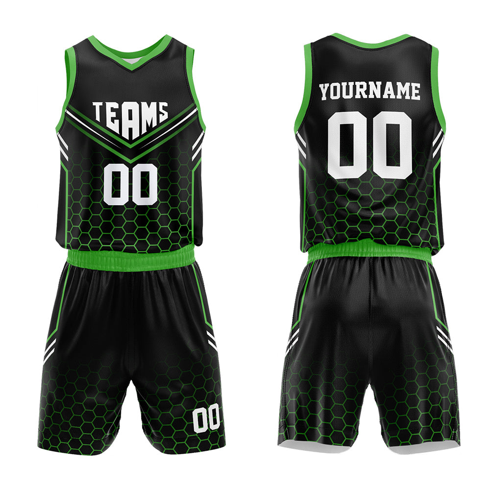 Custom Basketball Jersey Uniform Suit Printed Your Logo Name Number Black-Blue-Pink enthsush