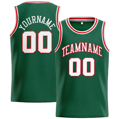 Custom Stitched Basketball Jersey for Men, Women And Kids Green-White-Red enthsush