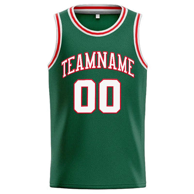 Custom Stitched Basketball Jersey for Men, Women And Kids Green-White-Red enthsush
