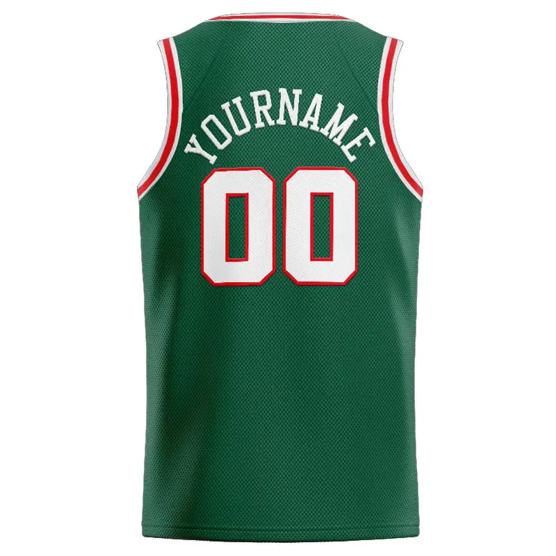 Custom Stitched Basketball Jersey for Men, Women And Kids Green-White-Red enthsush