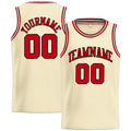 Custom Stitched Basketball Jersey for Men, Women And Kids Cream-Red-Black enthsush