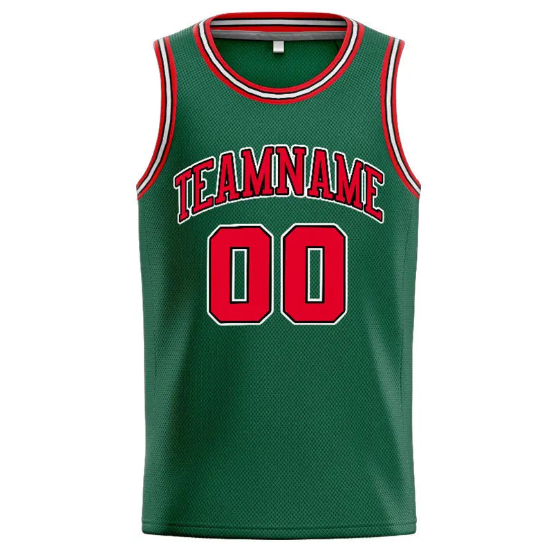 Custom Stitched Basketball Jersey for Men, Women And Kids Green-Red enthsush