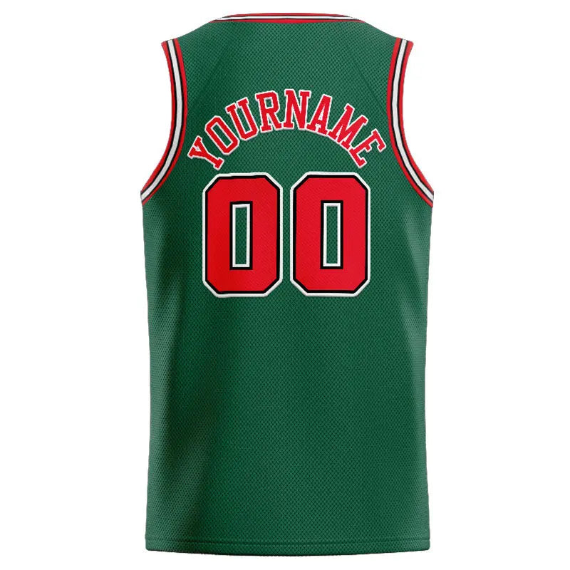 Custom Stitched Basketball Jersey for Men, Women And Kids Green-Red enthsush