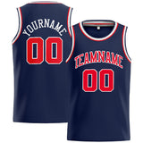 Custom Stitched Basketball Jersey for Men, Women And Kids Navy-Red-White