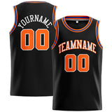 Custom Stitched Basketball Jersey for Men, Women And Kids Black-Orange-White