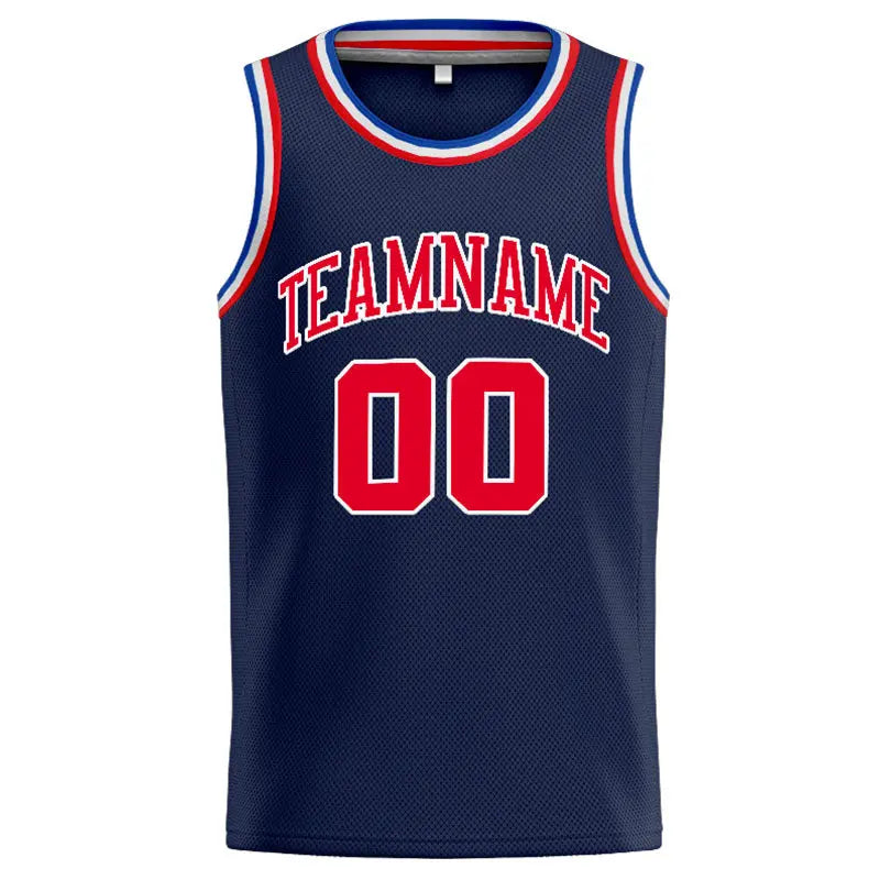 Custom Stitched Basketball Jersey for Men, Women And Kids Navy-Red-Royal enthsush