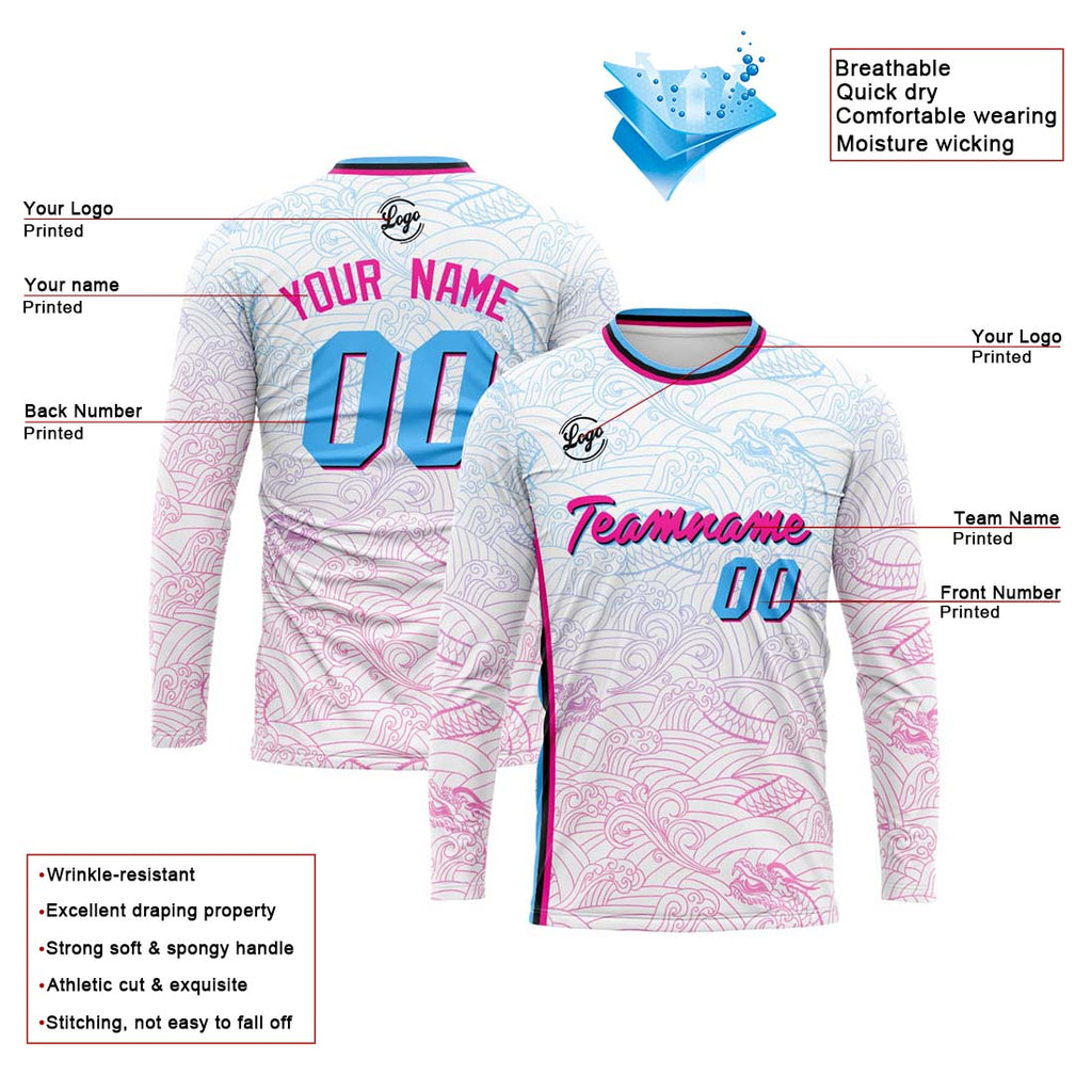 Custom Basketball Soccer Football Shooting Long T-Shirt for Adults and Kids White enthsush