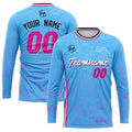 Custom Basketball Soccer Football Shooting Long T-Shirt for Adults and Kids Light Blue enthsush