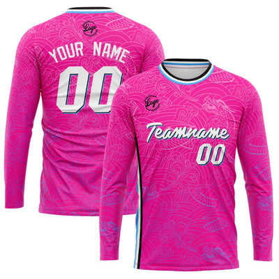 Custom Basketball Soccer Football Shooting Long T-Shirt for Adults and Kids Pink enthsush