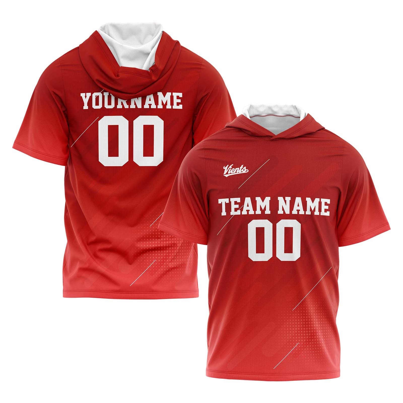Custom Red Sleeve Hoodies for Men Women Shirts with Hoods Printed Name Logo enthsush