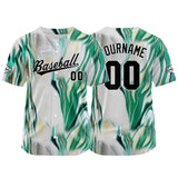 Custom Full Print Design Authentic Baseball Jersey green-white