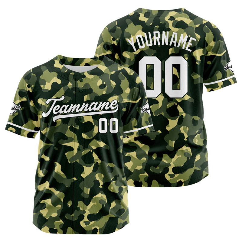 Custom Full Print Design Authentic Baseball Jersey camouflage