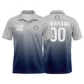 Custom Gray Navy Football Polo Shirts Add Your Unique Logo/Name/Number enthsush
