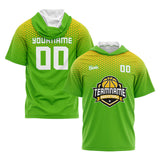 Custom Green Yellow Short Sleeve Hoodies for Men Women Shirts with Hoods Printed Name Logo