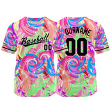 Custom Full Print Design Authentic Baseball Jersey green-pink-purple