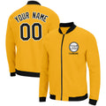 Custom Long Sleeve Windbreaker Jackets Uniform Printed Your Logo Name Number Yellow-Black-White enthsush
